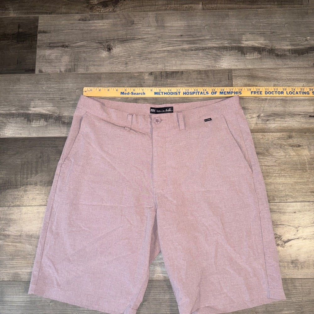 TravisMathew‎ Golf Shorts 36 Red Pink Performance Stretch Casual Chino - Picture 4 of 5